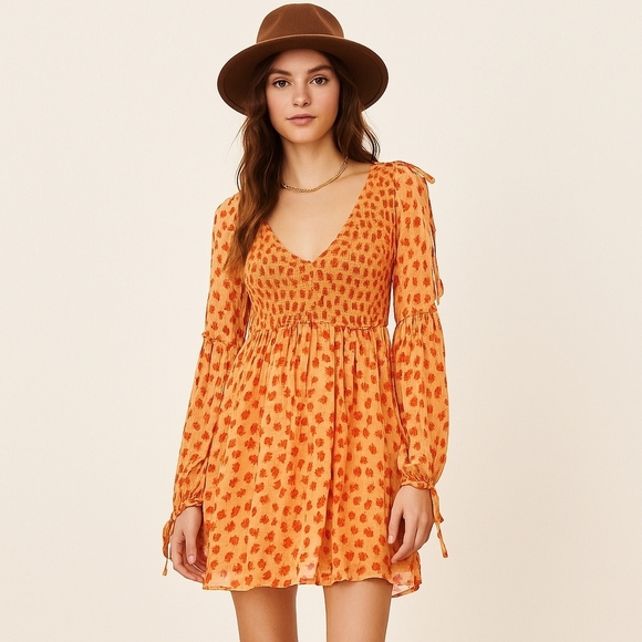 Free People Dresses & Skirts - Free People Boho Floral Mini Dress – M - NWT